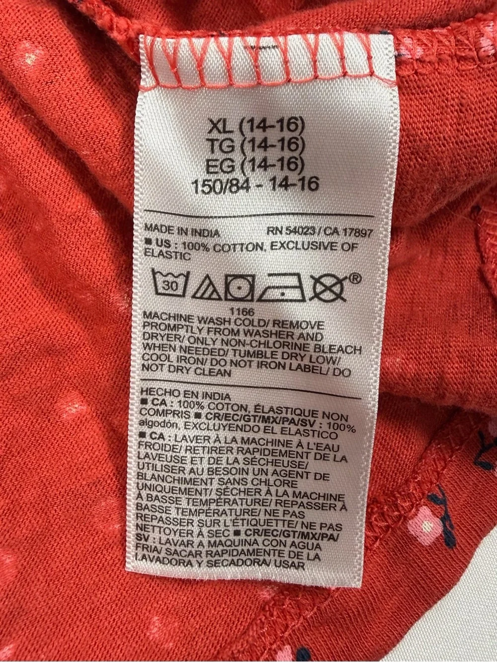 OLD NAVY Girls Smocked Tiered Dress Floral Puff Sleeve Coral Pink XL 14-16